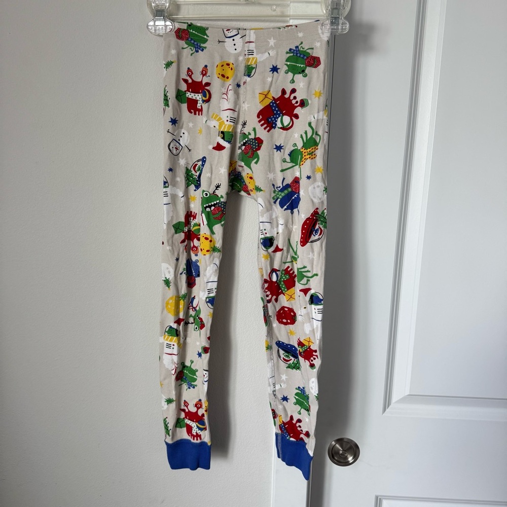 Hanna Andersson Christmas Monster Pajama Pants Size 6-7 100% Organic Cotton